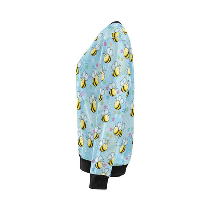 Bee Pattern Print Design BEE03 Women Long Sleeve Sweatshirt-JorJune