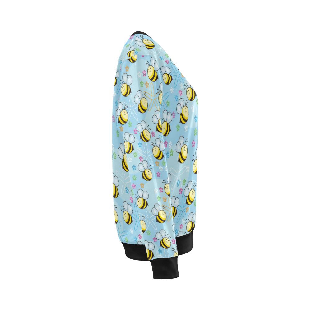 Bee Pattern Print Design BEE03 Women Long Sleeve Sweatshirt-JorJune