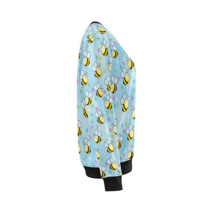 Bee Pattern Print Design BEE03 Women Long Sleeve Sweatshirt-JorJune