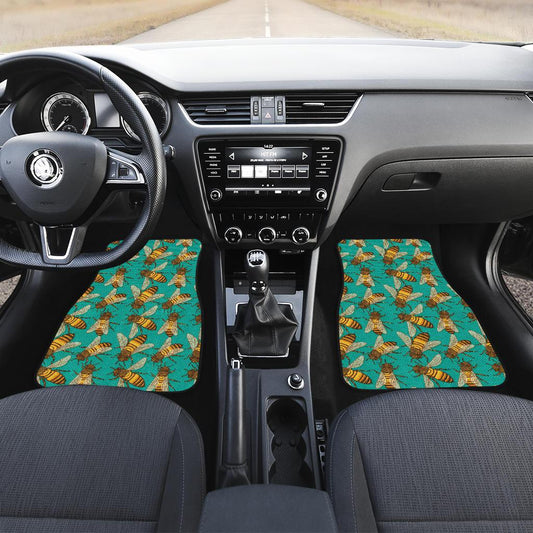 Bee Pattern Print Design BEE04 Car Floor Mats-JorJune
