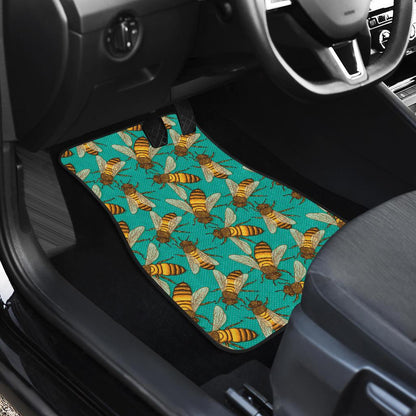 Bee Pattern Print Design BEE04 Car Floor Mats-JorJune