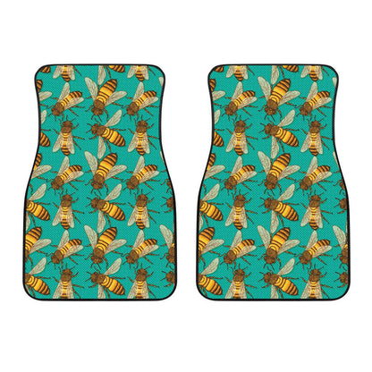 Bee Pattern Print Design BEE04 Car Floor Mats-JorJune