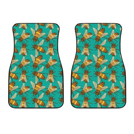 Bee Pattern Print Design BEE04 Car Floor Mats-JorJune