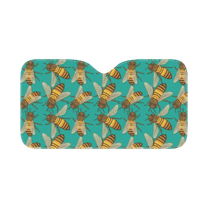 Bee Pattern Print Design BEE04 Car Sun Shade-JorJune