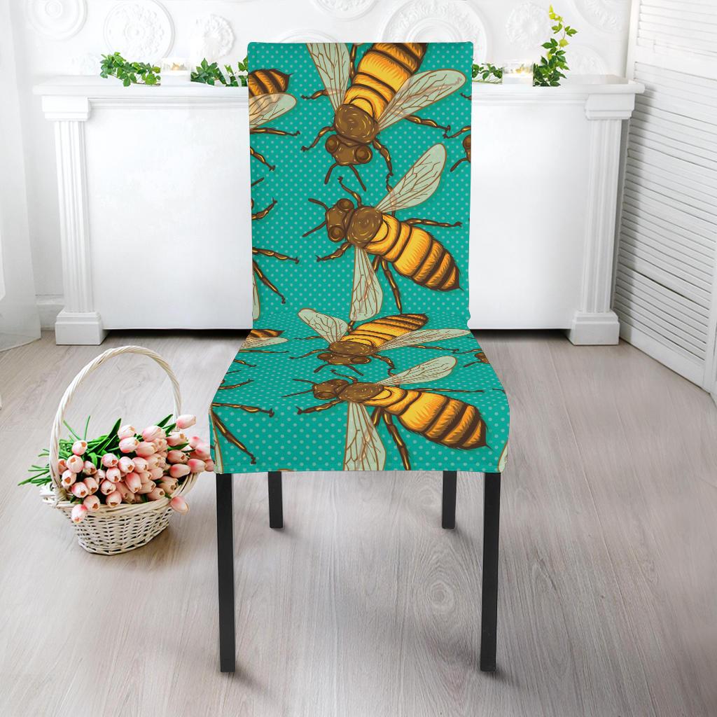 Bee Pattern Print Design BEE04 Dining Chair Slipcover-JORJUNE.COM