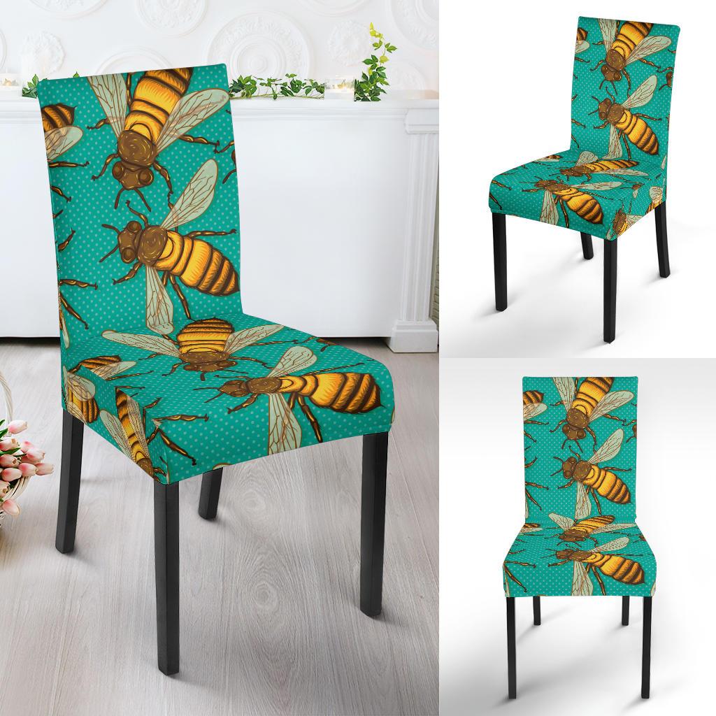 Bee Pattern Print Design BEE04 Dining Chair Slipcover-JORJUNE.COM