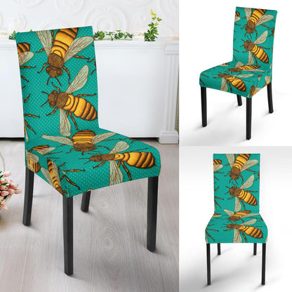 Bee Pattern Print Design BEE04 Dining Chair Slipcover-JORJUNE.COM