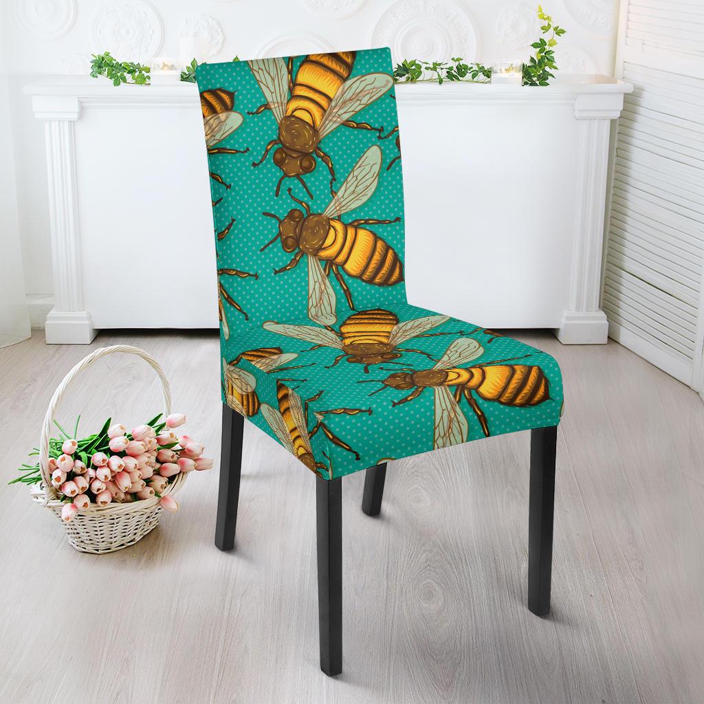 Bee Pattern Print Design BEE04 Dining Chair Slipcover-JORJUNE.COM