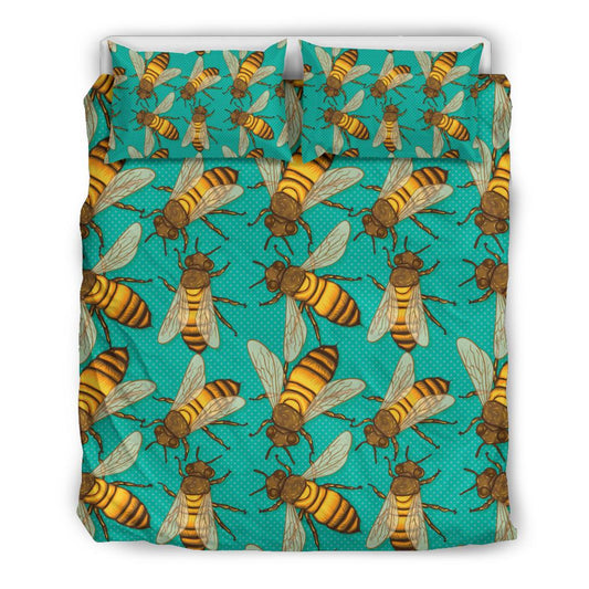 Bee Pattern Print Design BEE04 Duvet Cover Bedding Set-JORJUNE.COM