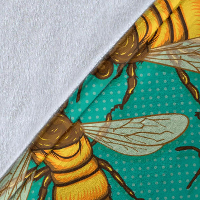 Bee Pattern Print Design BEE04 Fleece Blankete