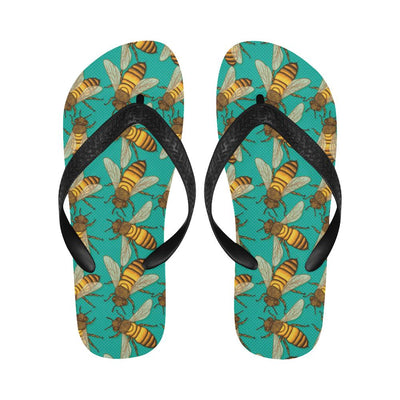 Bee Pattern Print Design BEE04 Flip Flops-JorJune