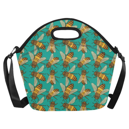 Bee Pattern Print Design BEE04 Neoprene Lunch Bag-JorJune
