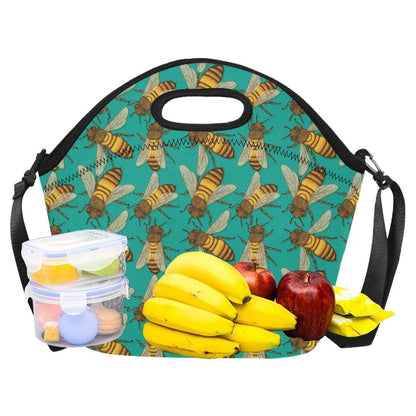 Bee Pattern Print Design BEE04 Neoprene Lunch Bag-JorJune