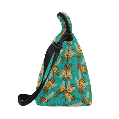 Bee Pattern Print Design BEE04 Neoprene Lunch Bag-JorJune