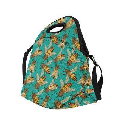 Bee Pattern Print Design BEE04 Neoprene Lunch Bag-JorJune