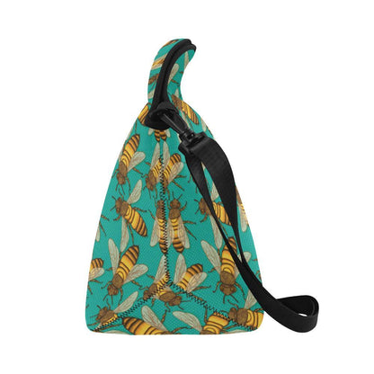 Bee Pattern Print Design BEE04 Neoprene Lunch Bag-JorJune