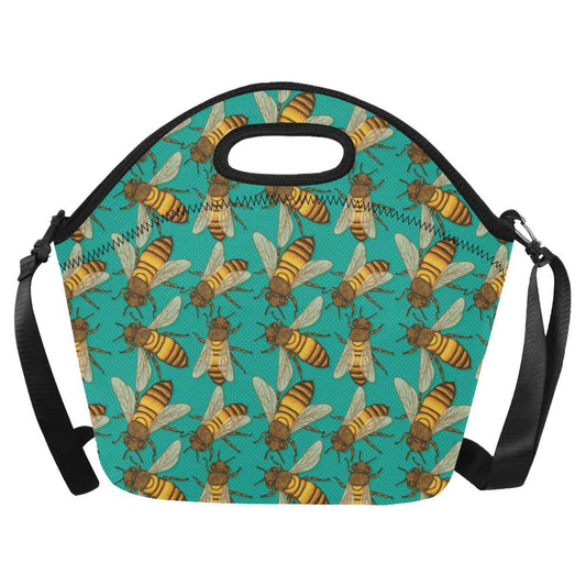 Bee Pattern Print Design BEE04 Neoprene Lunch Bag-JorJune
