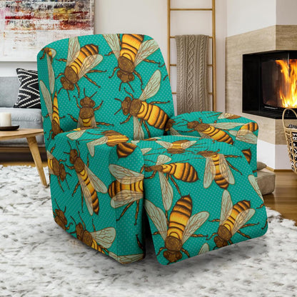 Bee Pattern Print Design BEE04 Recliner Slipcover-JORJUNE.COM