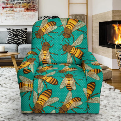 Bee Pattern Print Design BEE04 Recliner Slipcover-JORJUNE.COM