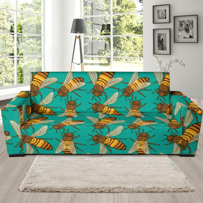 Bee Pattern Print Design BEE04 Sofa Slipcover-JORJUNE.COM