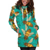 Bee Pattern Print Design BEE04 Women Hoodie Dress