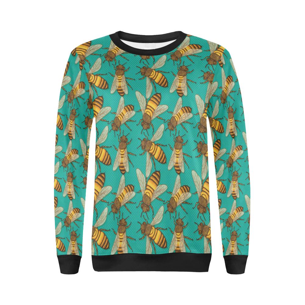 Bee Pattern Print Design BEE04 Women Long Sleeve Sweatshirt-JorJune
