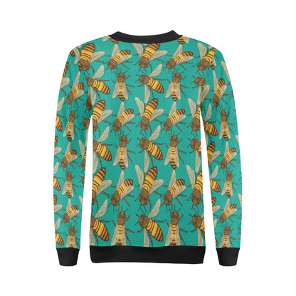Bee Pattern Print Design BEE04 Women Long Sleeve Sweatshirt-JorJune