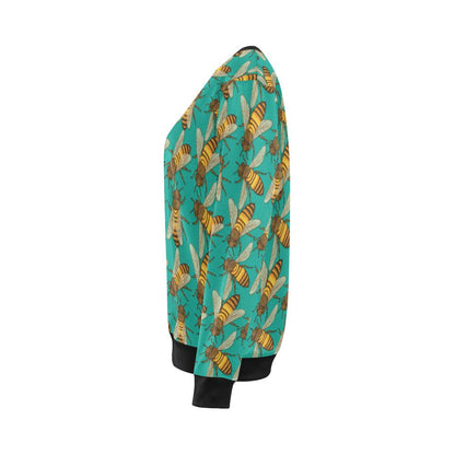 Bee Pattern Print Design BEE04 Women Long Sleeve Sweatshirt-JorJune