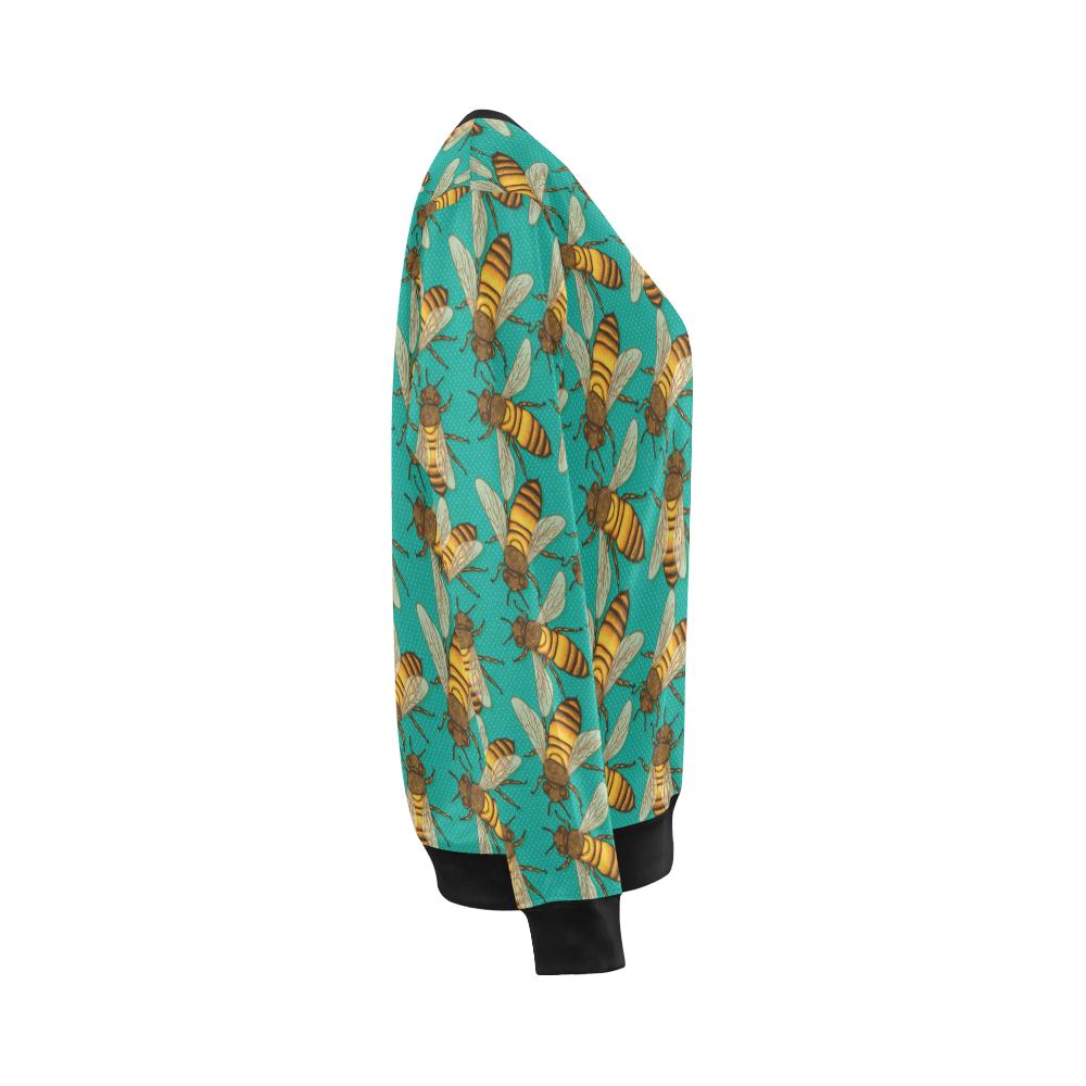 Bee Pattern Print Design BEE04 Women Long Sleeve Sweatshirt-JorJune