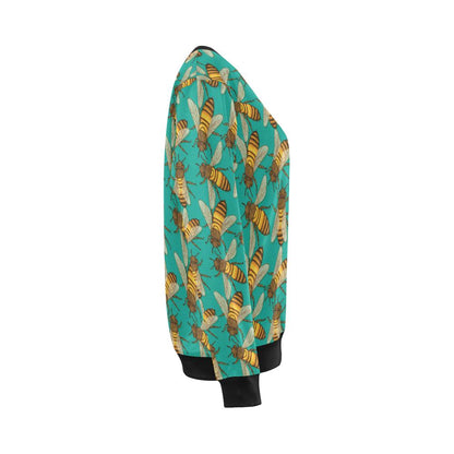 Bee Pattern Print Design BEE04 Women Long Sleeve Sweatshirt-JorJune