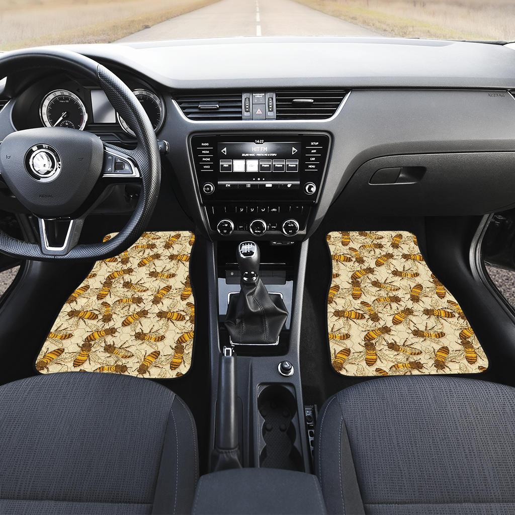 Bee Pattern Print Design BEE05 Car Floor Mats-JorJune