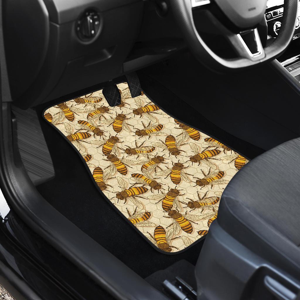 Bee Pattern Print Design BEE05 Car Floor Mats-JorJune