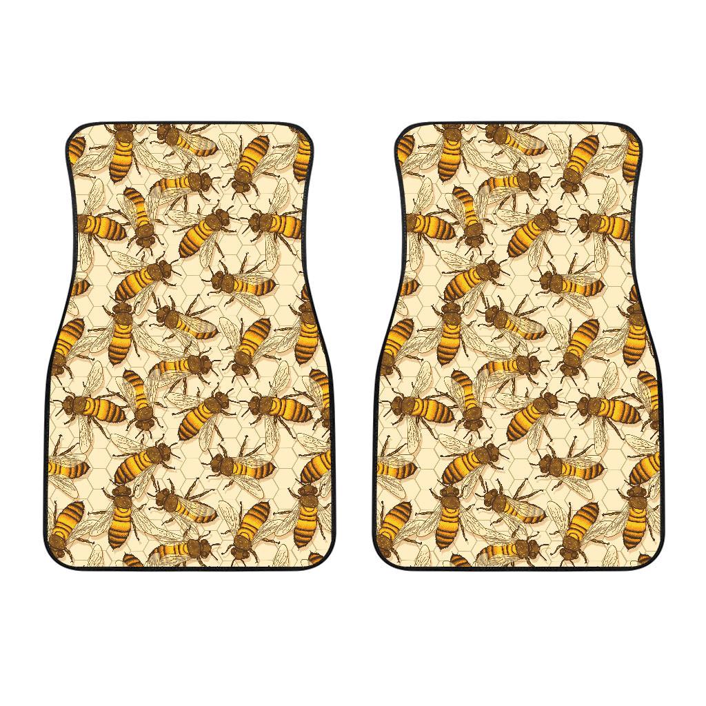 Bee Pattern Print Design BEE05 Car Floor Mats-JorJune
