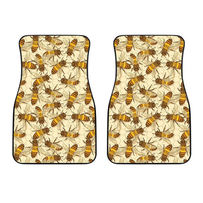 Bee Pattern Print Design BEE05 Car Floor Mats-JorJune