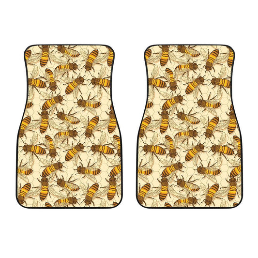 Bee Pattern Print Design BEE05 Car Floor Mats-JorJune