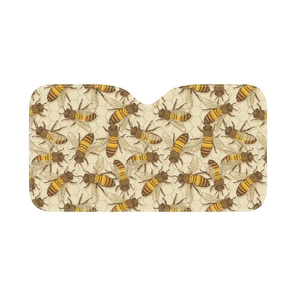 Bee Pattern Print Design BEE05 Car Sun Shade-JorJune
