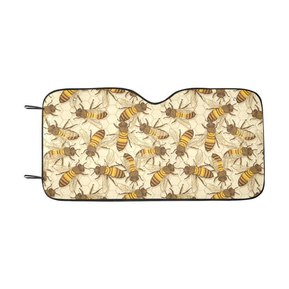 Bee Pattern Print Design BEE05 Car Sun Shade-JorJune