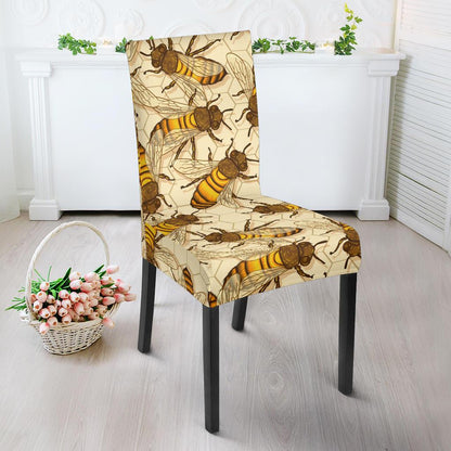 Bee Pattern Print Design BEE05 Dining Chair Slipcover-JORJUNE.COM