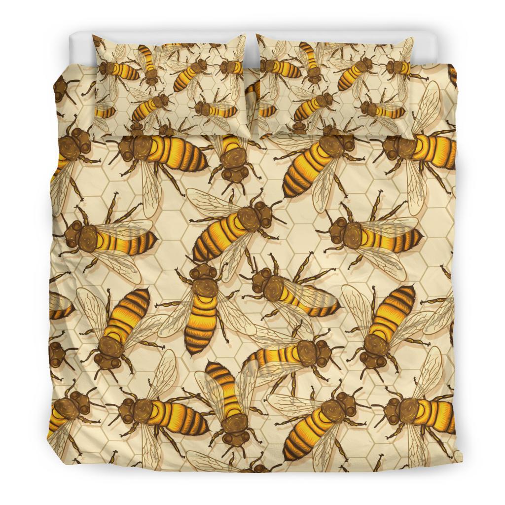 Bee Pattern Print Design BEE05 Duvet Cover Bedding Set-JORJUNE.COM