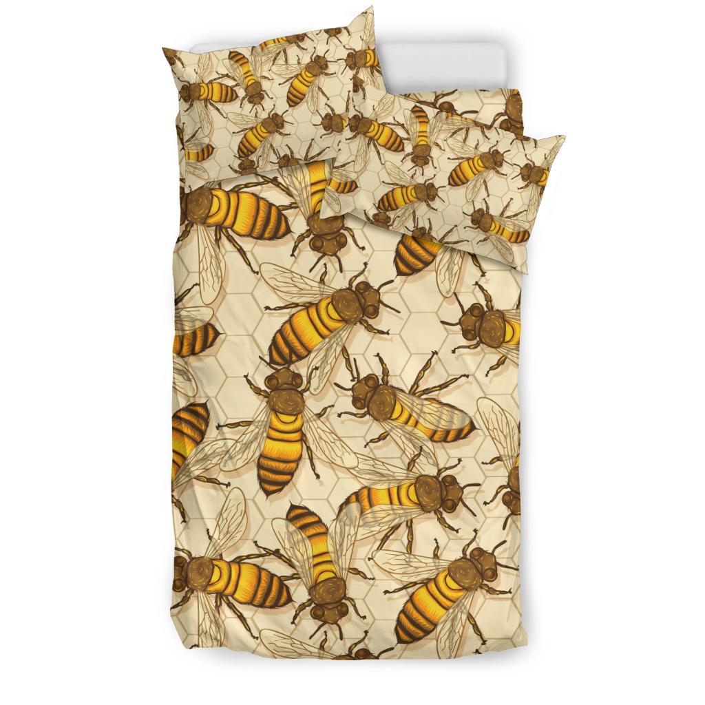 Bee Pattern Print Design BEE05 Duvet Cover Bedding Set-JORJUNE.COM