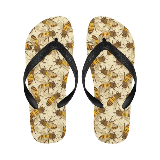 Bee Pattern Print Design BEE05 Flip Flops-JorJune