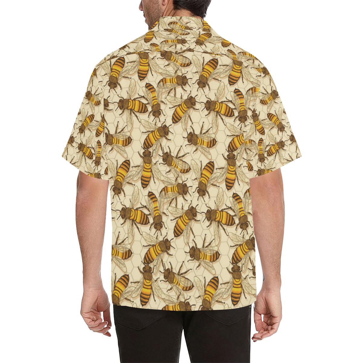 Bee Pattern Print Design BEE05 Men Hawaiian Shirt-JorJune