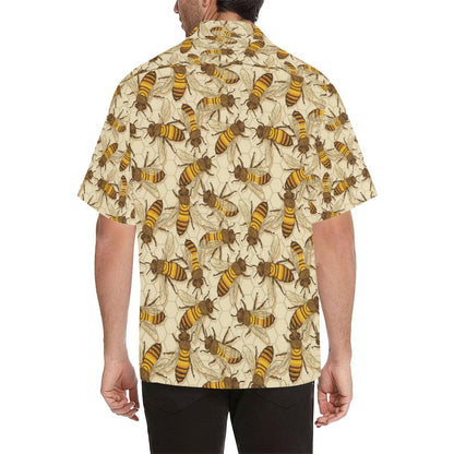 Bee Pattern Print Design BEE05 Men Hawaiian Shirt-JorJune