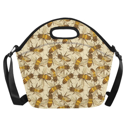 Bee Pattern Print Design BEE05 Neoprene Lunch Bag-JorJune