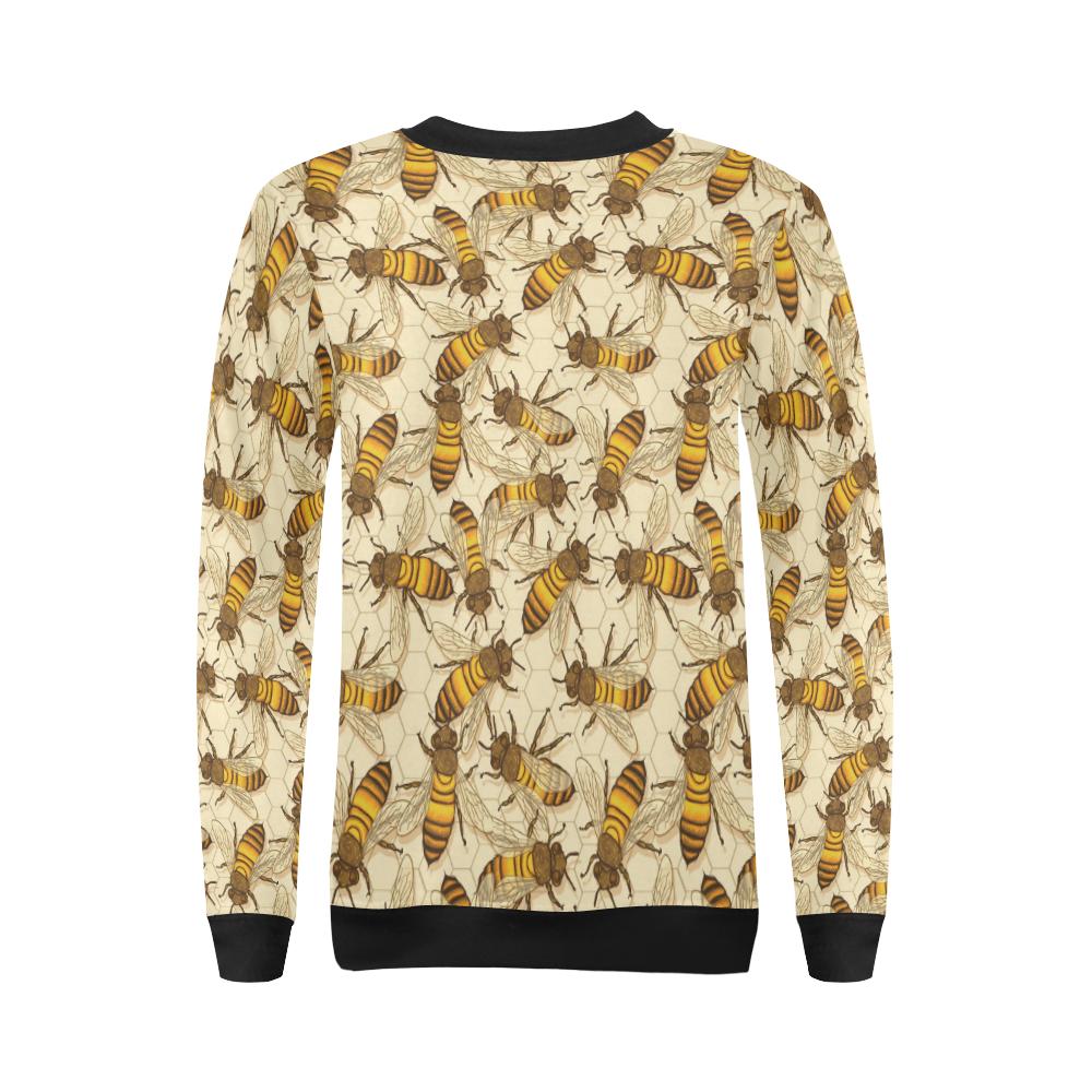 Bee Pattern Print Design BEE05 Women Long Sleeve Sweatshirt-JorJune