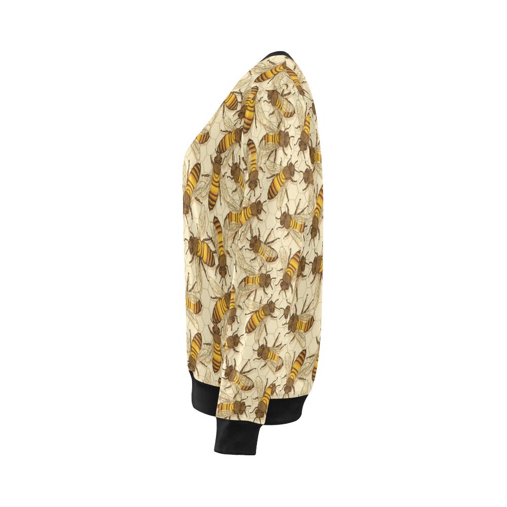 Bee Pattern Print Design BEE05 Women Long Sleeve Sweatshirt-JorJune