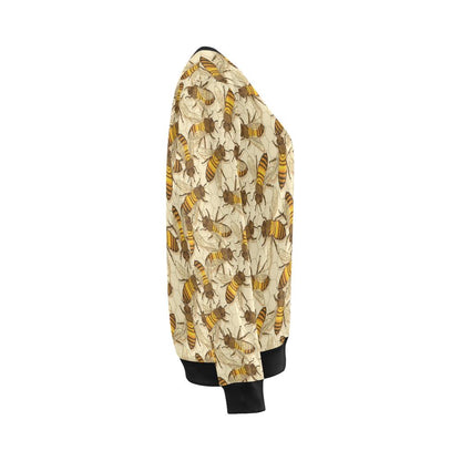 Bee Pattern Print Design BEE05 Women Long Sleeve Sweatshirt-JorJune