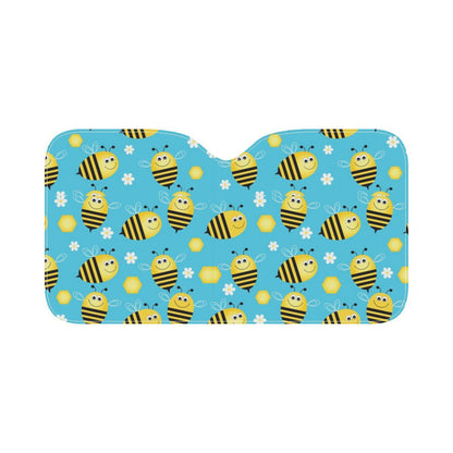 Bee Pattern Print Design BEE06 Car Sun Shade-JorJune