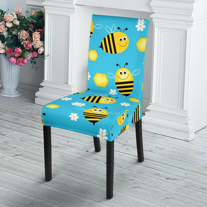 Bee Pattern Print Design BEE06 Dining Chair Slipcover-JORJUNE.COM