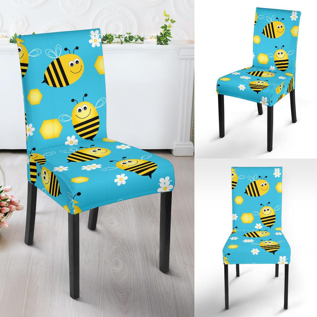 Bee Pattern Print Design BEE06 Dining Chair Slipcover-JORJUNE.COM